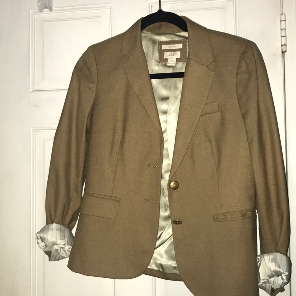 Camel J. Crew schoolboy blazer